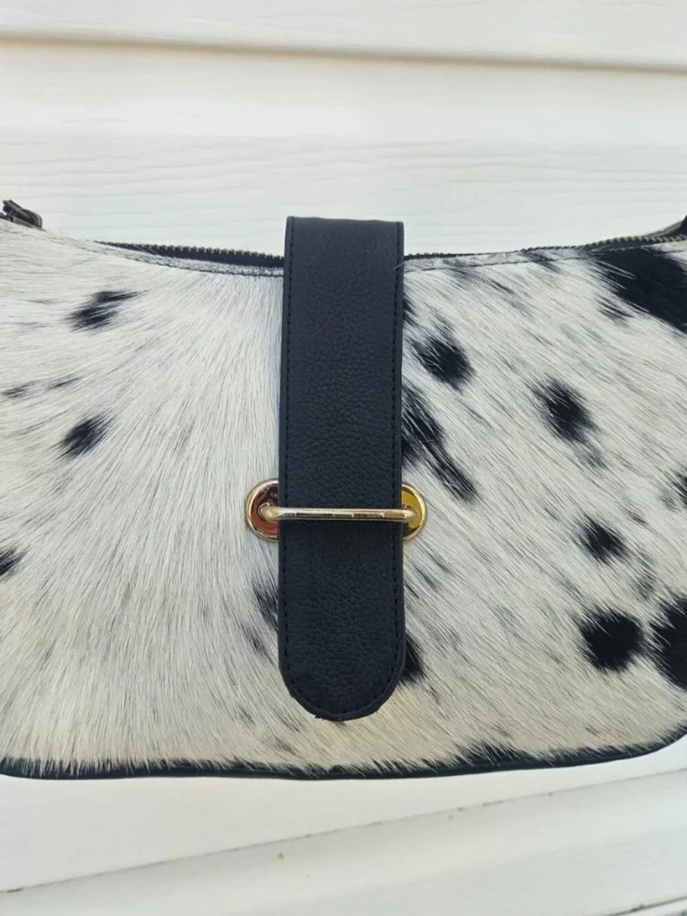 Real Fur Hair Bag Handmade Cross Body Bag Genuine Leather Shoulder Bag Purse New - Picture 4 of 12